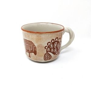 Vintage Stoneware Sigma Samburu Safari Tribal Animals Coffee Tea Mug Aztec Boho